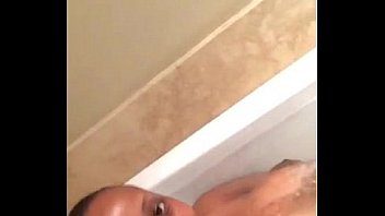 Cute African Babe Bathing & fingering